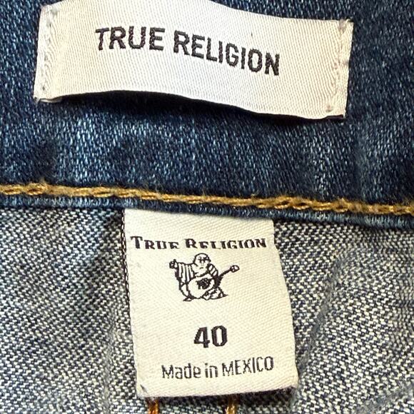 True Religion Geno Dk Blue Big Slim Denim Jeans Men's Size 40 x 24 - Picture 5 of 8
